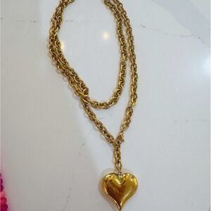 Gold Heart Pendant Necklace